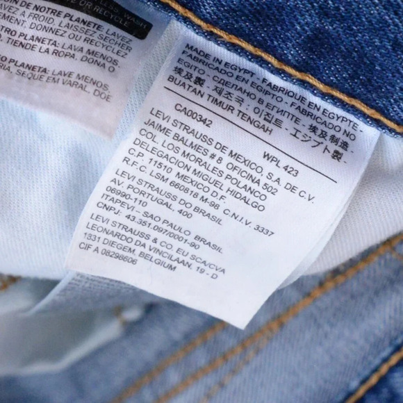 Levis 505 Mid-Wash Straight Leg  Blue Denim Jeans Size 36X30 - Picture 13 of 14